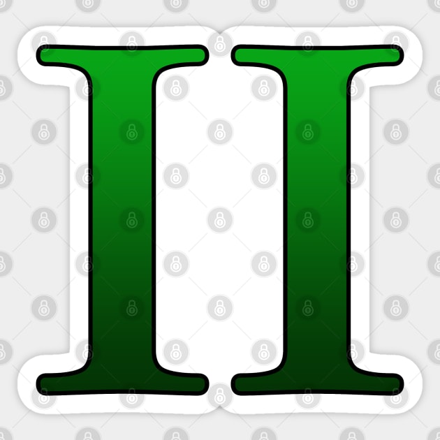 Green Roman Numeral 2 II Sticker by Numerica